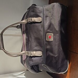 SwissGear Black and Gray Duffel Bag Rollers With Collapsable Handle